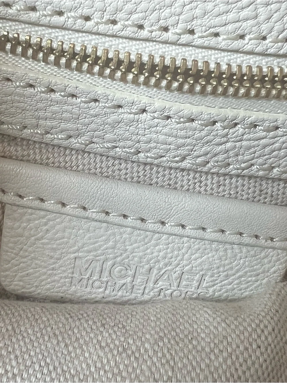 *PROJECT BAG** MICHAEL Michael Kors White and Brown Leather Shoulder Tote.